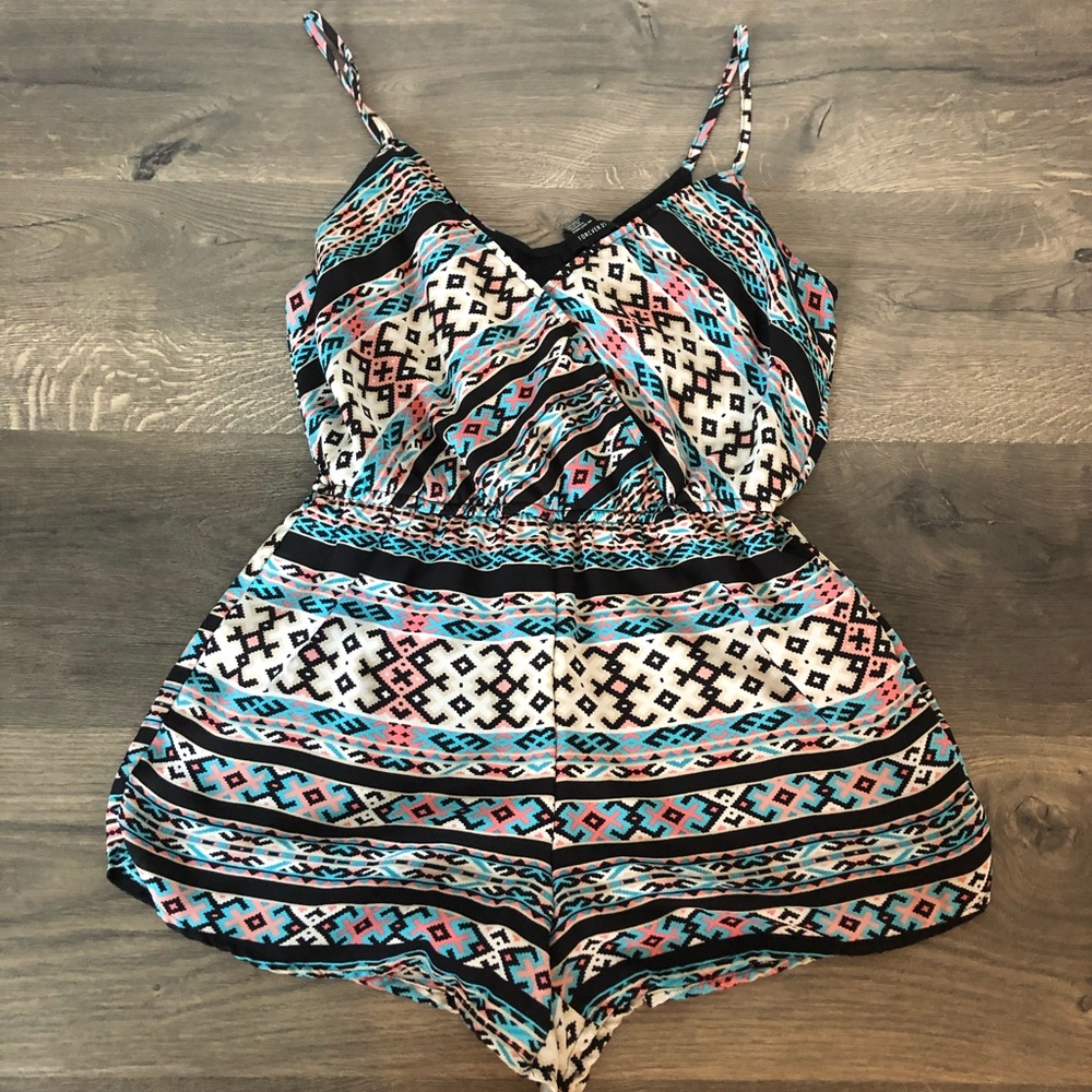 Forever 21 Patterned Romper